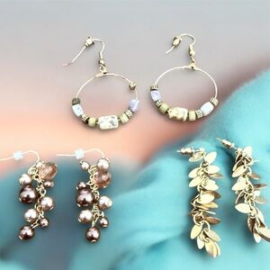 EUC! ELEGANT GOLD AND SILVER EARRING BUNDLE